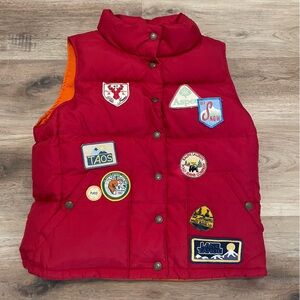 Vintage polo Ralph Lauren ski vest polo jeans reversible red orange women’s M